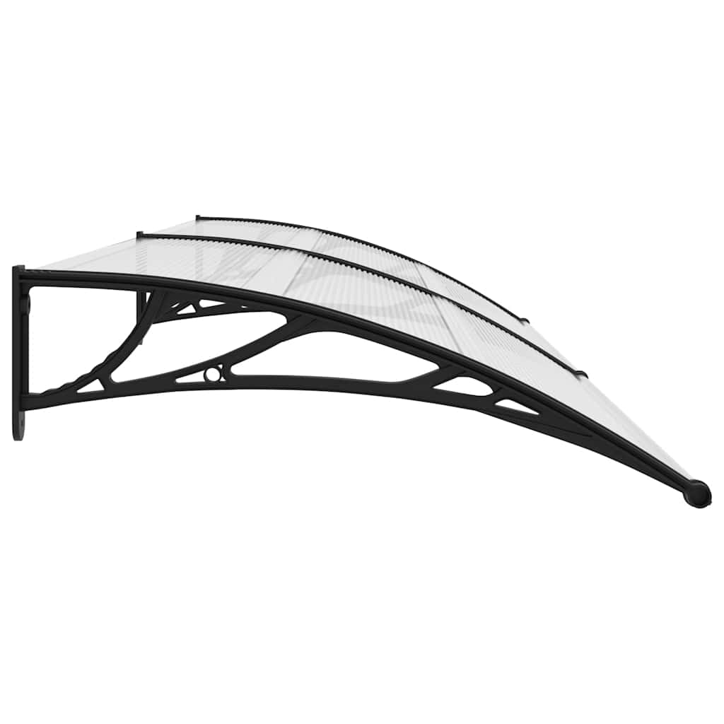 vidaXL Door Canopy | Black and Transparent