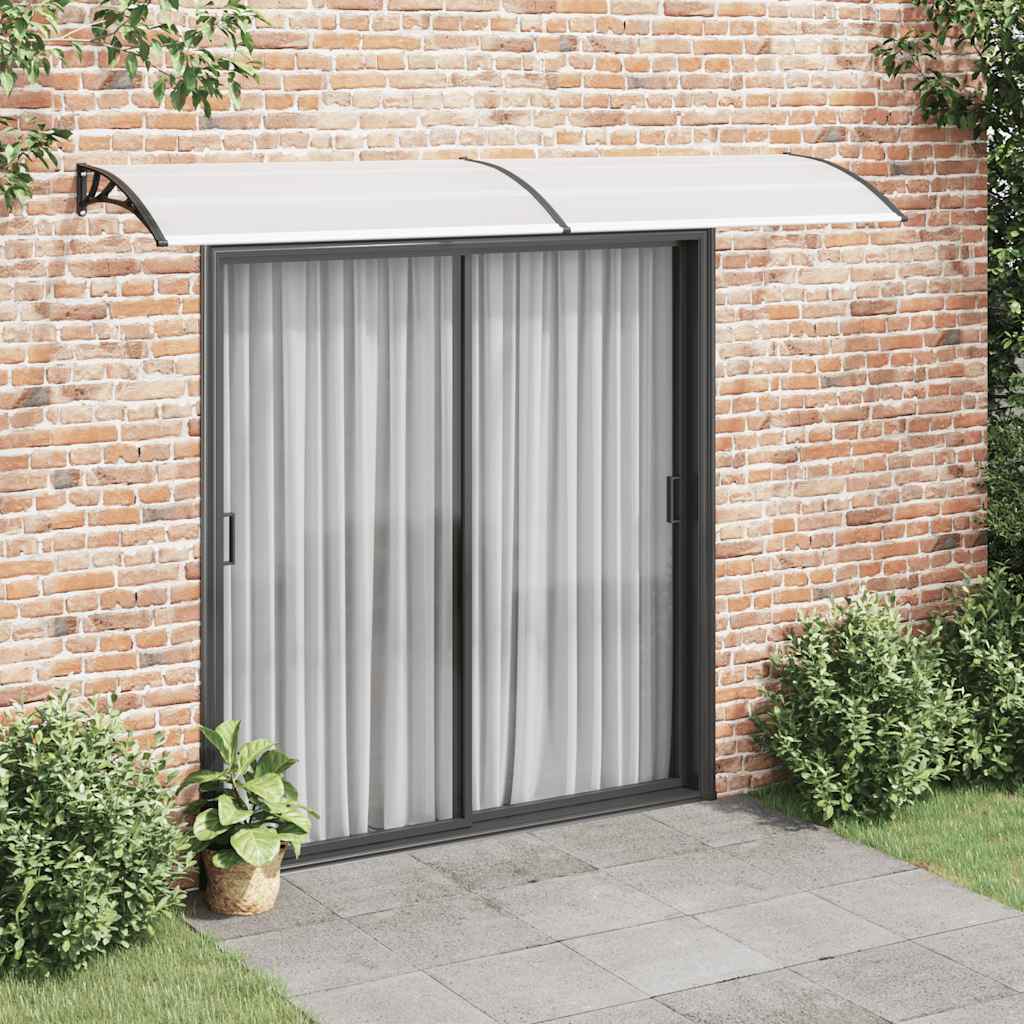 vidaXL Door Canopy | Black and Transparent