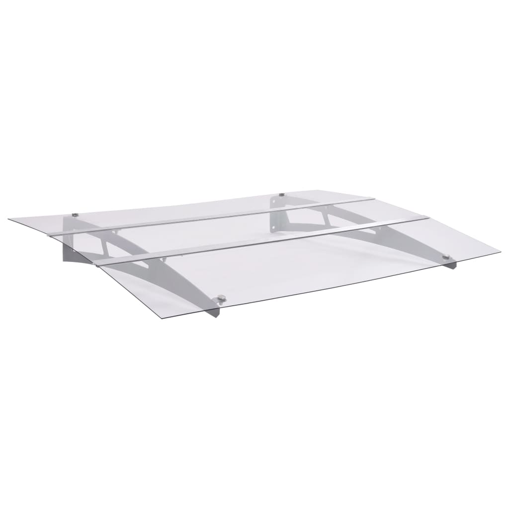 vidaXL Door Canopy Silver and Transparent 120x90 cm Polycarbonate