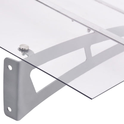vidaXL Door Canopy Silver and Transparent 120x90 cm Polycarbonate