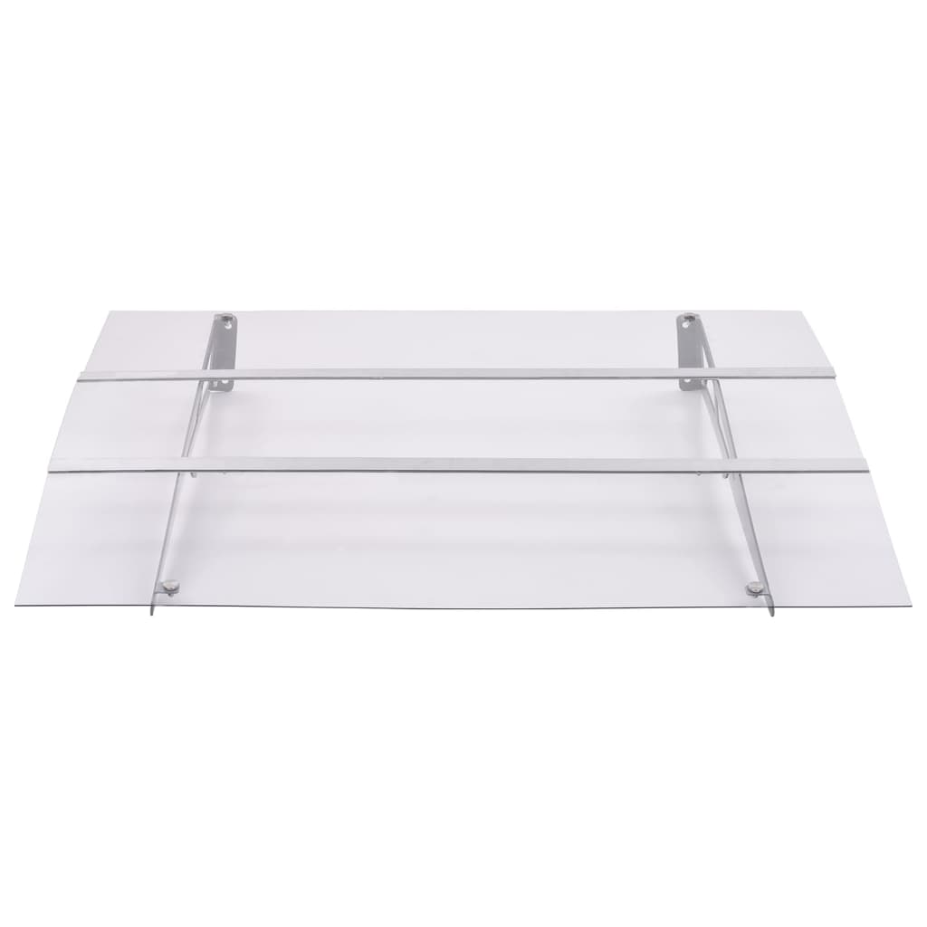 vidaXL Door Canopy Silver and Transparent 150x90 cm PET