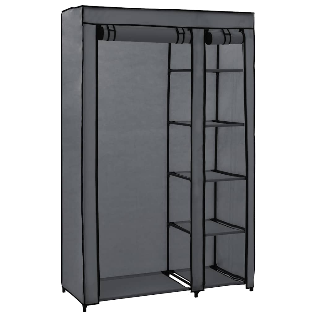 282423 vidaXL Folding Wardrobe Grey 110x45x175 cm Fabric