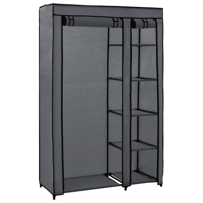 282423 vidaXL Folding Wardrobe Grey 110x45x175 cm Fabric