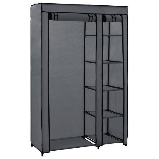 282423 vidaXL Folding Wardrobe Grey 110x45x175 cm Fabric