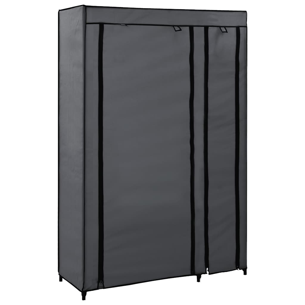 282423 vidaXL Folding Wardrobe Grey 110x45x175 cm Fabric