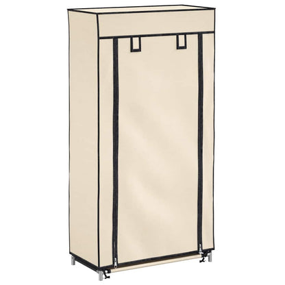 vidaXL Shoe Cabinet | Cream | Iron and non-woven fabric | 58x28x106 cm