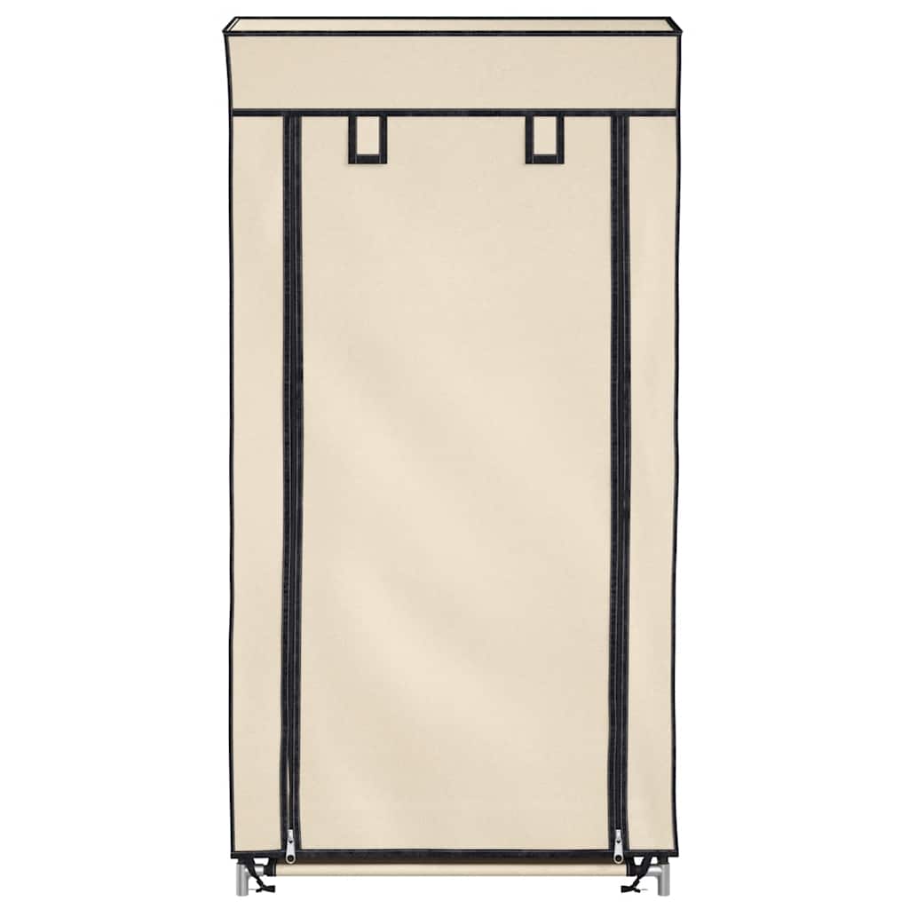 282429 vidaXL Shoe Cabinet with Cover Cream 58x28x106 cm Fabric