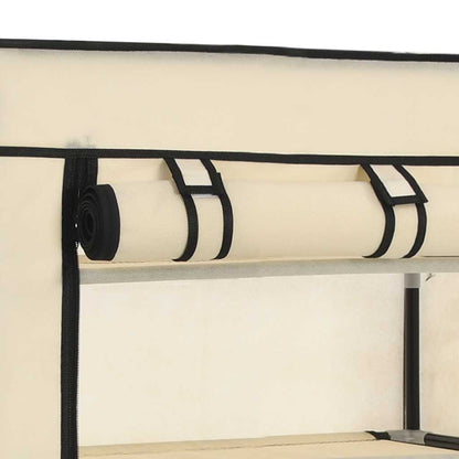 282429 vidaXL Shoe Cabinet with Cover Cream 58x28x106 cm Fabric