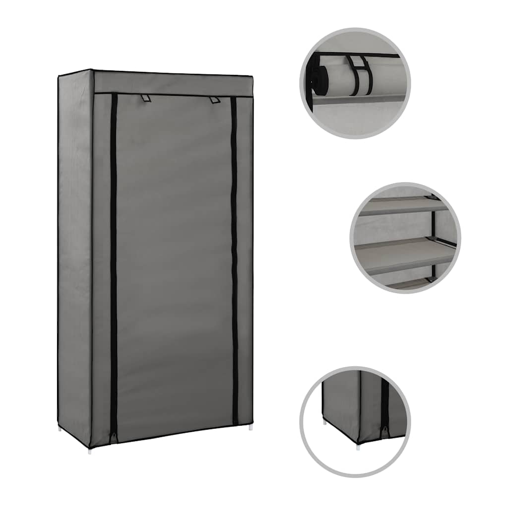 vidaXL Shoe Cabinet | Grey | Iron, Polypropylene | Medium | Lightweight