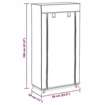 vidaXL Shoe Cabinet | Grey | Iron, Polypropylene | Medium | Lightweight
