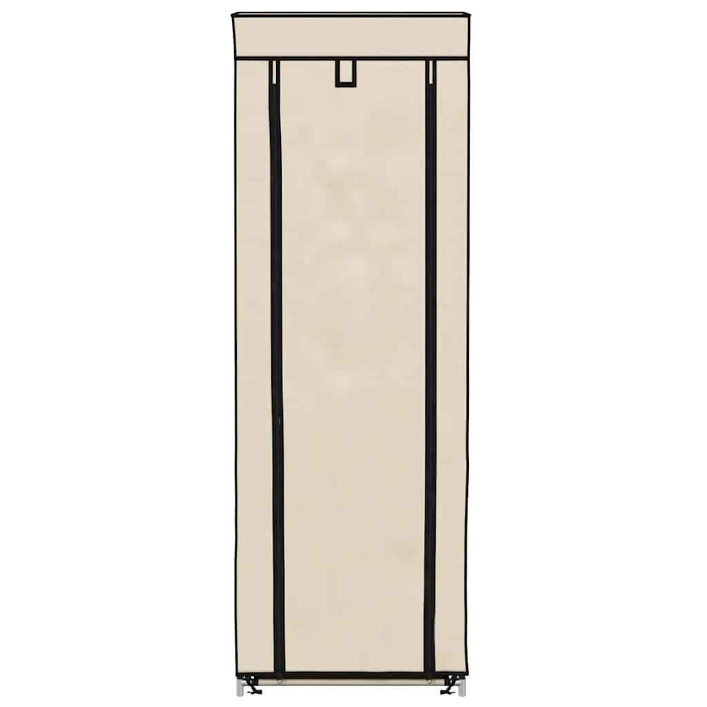vidaXL Shoe Cabinet with Cover Cream 57x29x162 cm Fabric