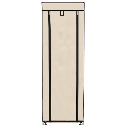 vidaXL Shoe Cabinet with Cover Cream 57x29x162 cm Fabric