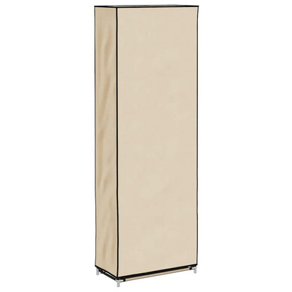 vidaXL Shoe Cabinet with Cover Cream 57x29x162 cm Fabric