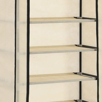 vidaXL Shoe Cabinet with Cover Cream 57x29x162 cm Fabric
