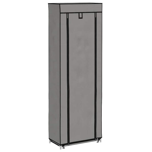 282432 vidaXL Shoe Cabinet with Cover Grey 57x29x162 cm Fabric