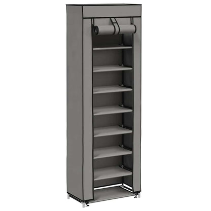 vidaXL Shoe Cabinet with Cover Grey 57x29x162 cm Fabric
