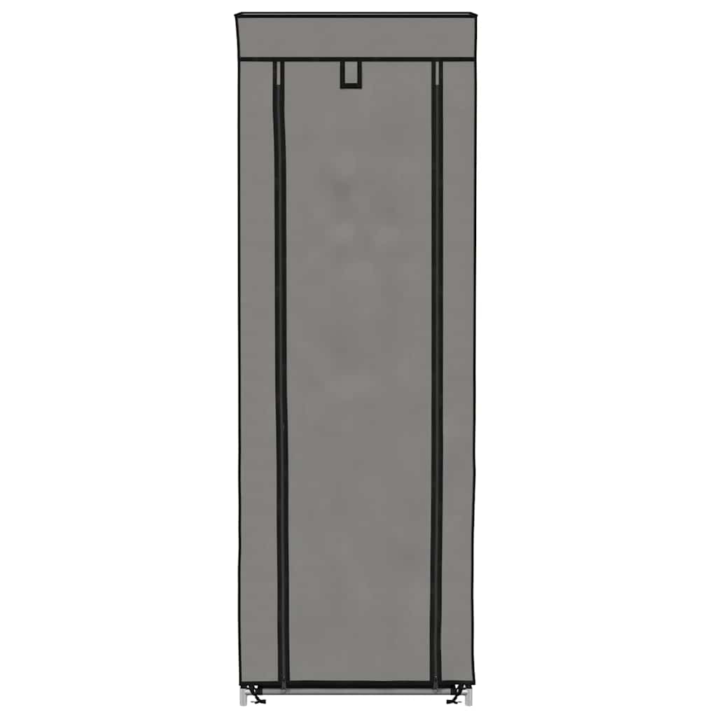 vidaXL Shoe Cabinet with Cover Grey 57x29x162 cm Fabric