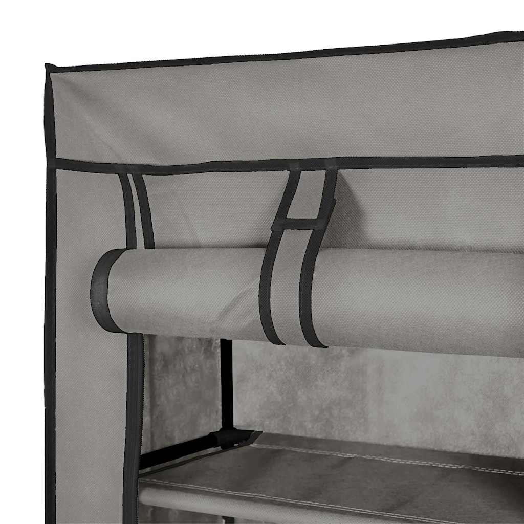 vidaXL Shoe Cabinet with Cover Grey 57x29x162 cm Fabric