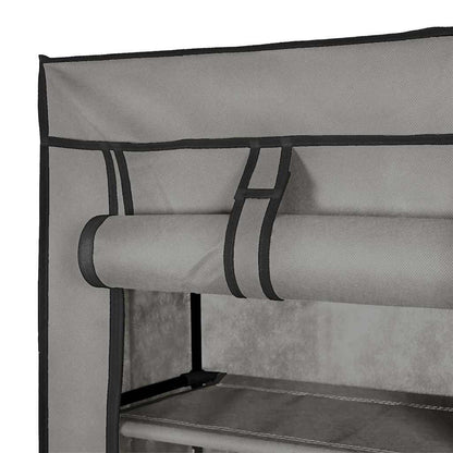 vidaXL Shoe Cabinet with Cover Grey 57x29x162 cm Fabric