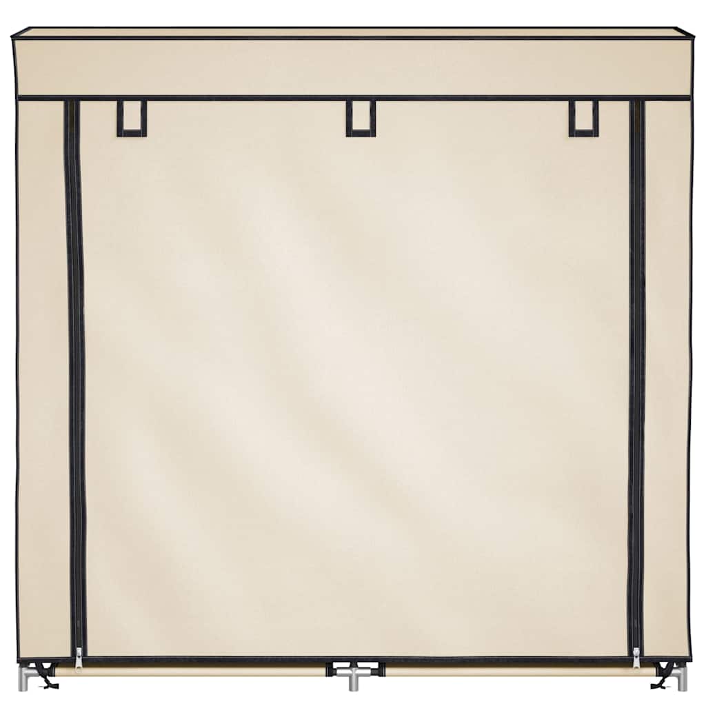 vidaXL Shoe Cabinet with Cover Cream 115x28x110 cm Fabric