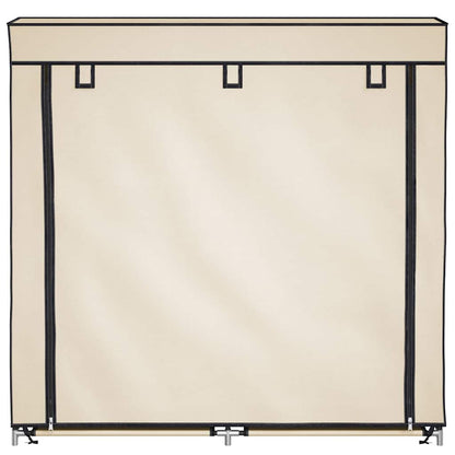 vidaXL Shoe Cabinet with Cover Cream 115x28x110 cm Fabric