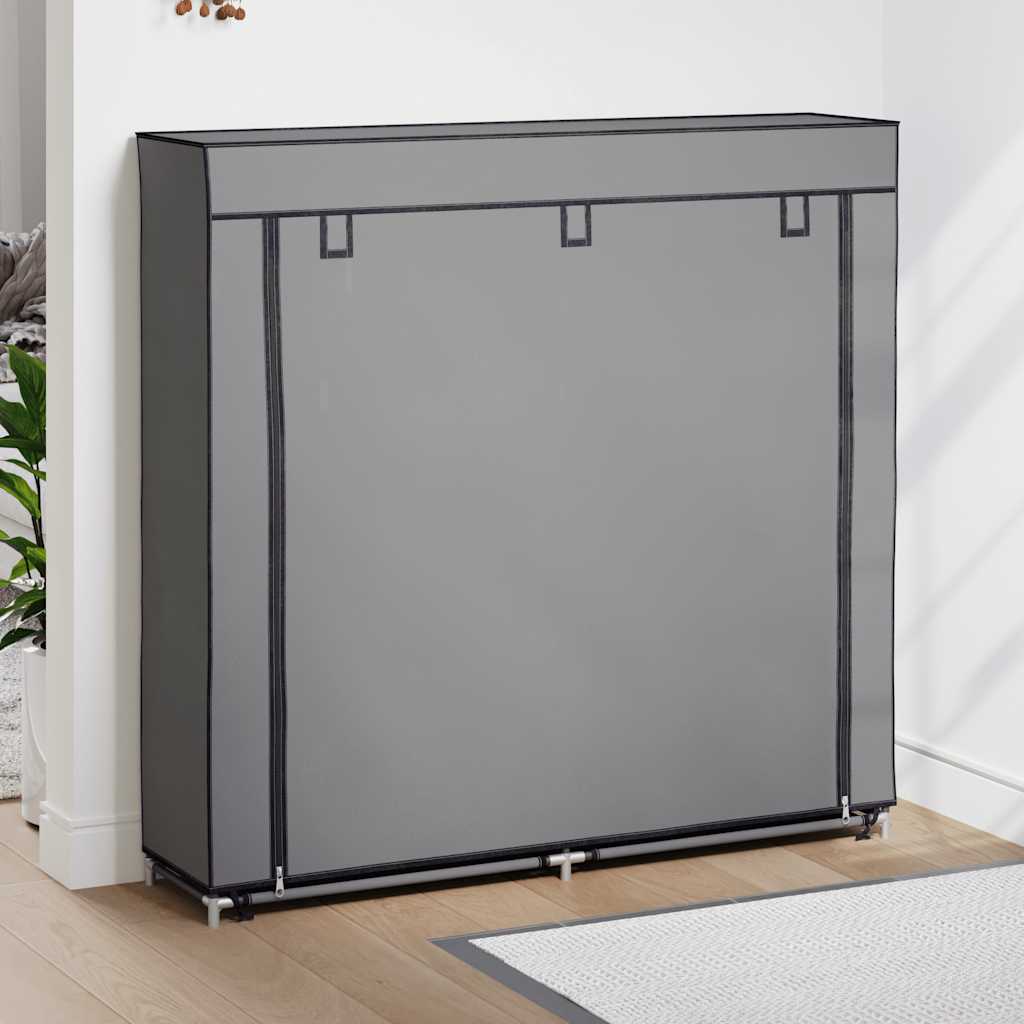 vidaXL Shoe Cabinet with Cover Grey 115x28x110 cm Fabric
