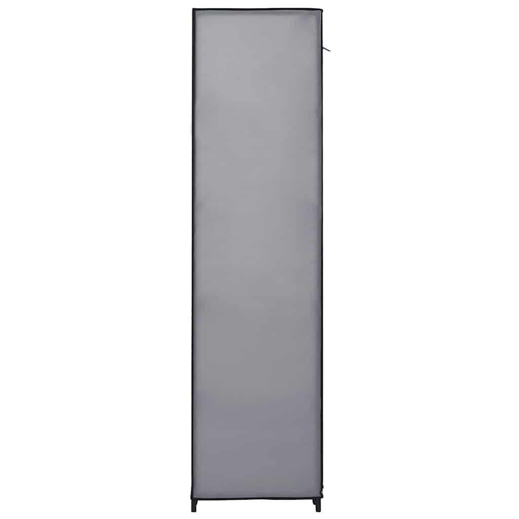 vidaXL Wardrobe with Compartments and Rods Grey 150x45x176 cm Fabric