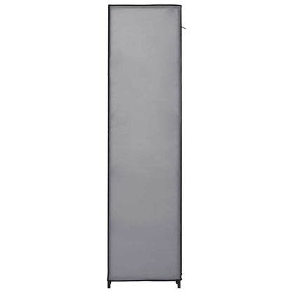 vidaXL Wardrobe with Compartments and Rods Grey 150x45x176 cm Fabric