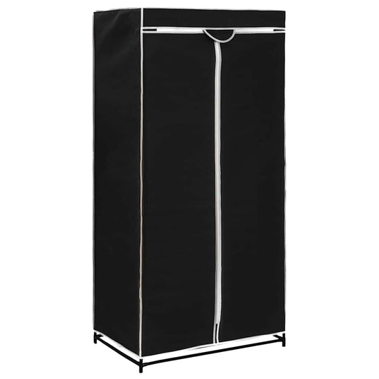 vidaXL Wardrobe | Black | Iron, Polyester | Medium | Wardrobe | Rectangular