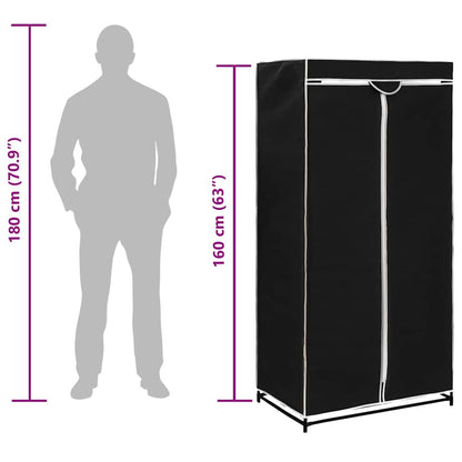 282437 vidaXL Wardrobe Black 75x50x160 cm