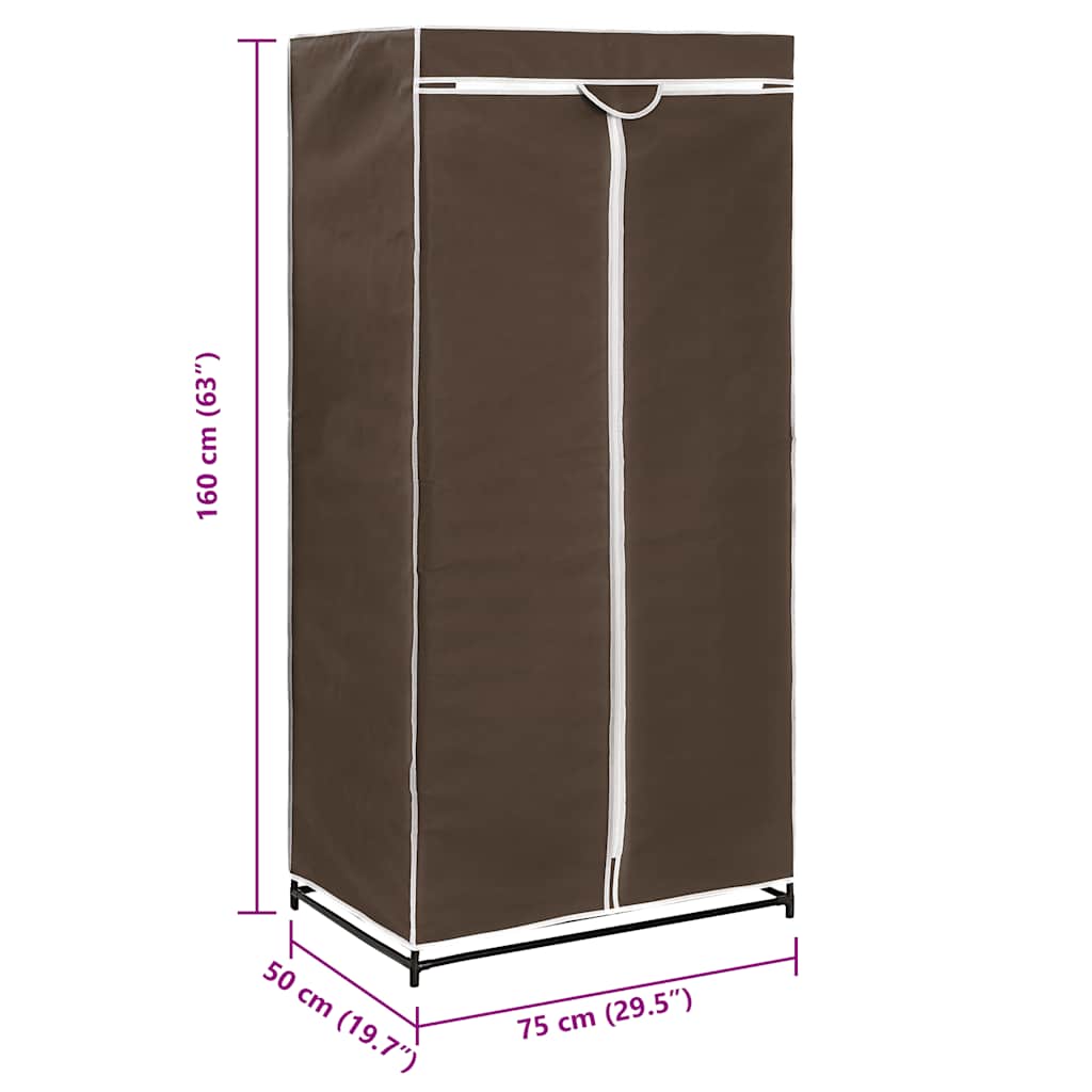 282438 vidaXL Wardrobe Brown 75x50x160 cm