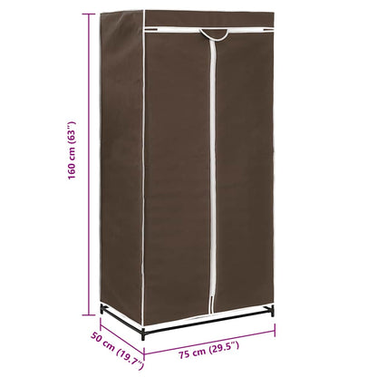 282438 vidaXL Wardrobe Brown 75x50x160 cm