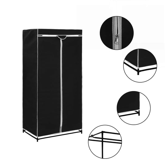 282441 vidaXL Wardrobes 2 pcs Black 75x50x160 cm