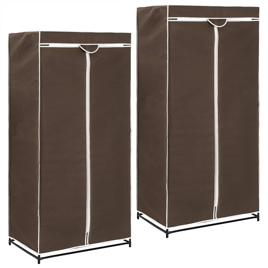 vidaXL Wardrobe | Brown | Iron frame with fabric cover | Medium | Wardrobe