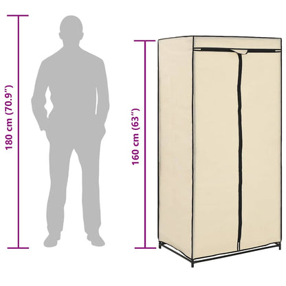 282443 vidaXL Wardrobes 2 pcs Cream 75x50x160 cm