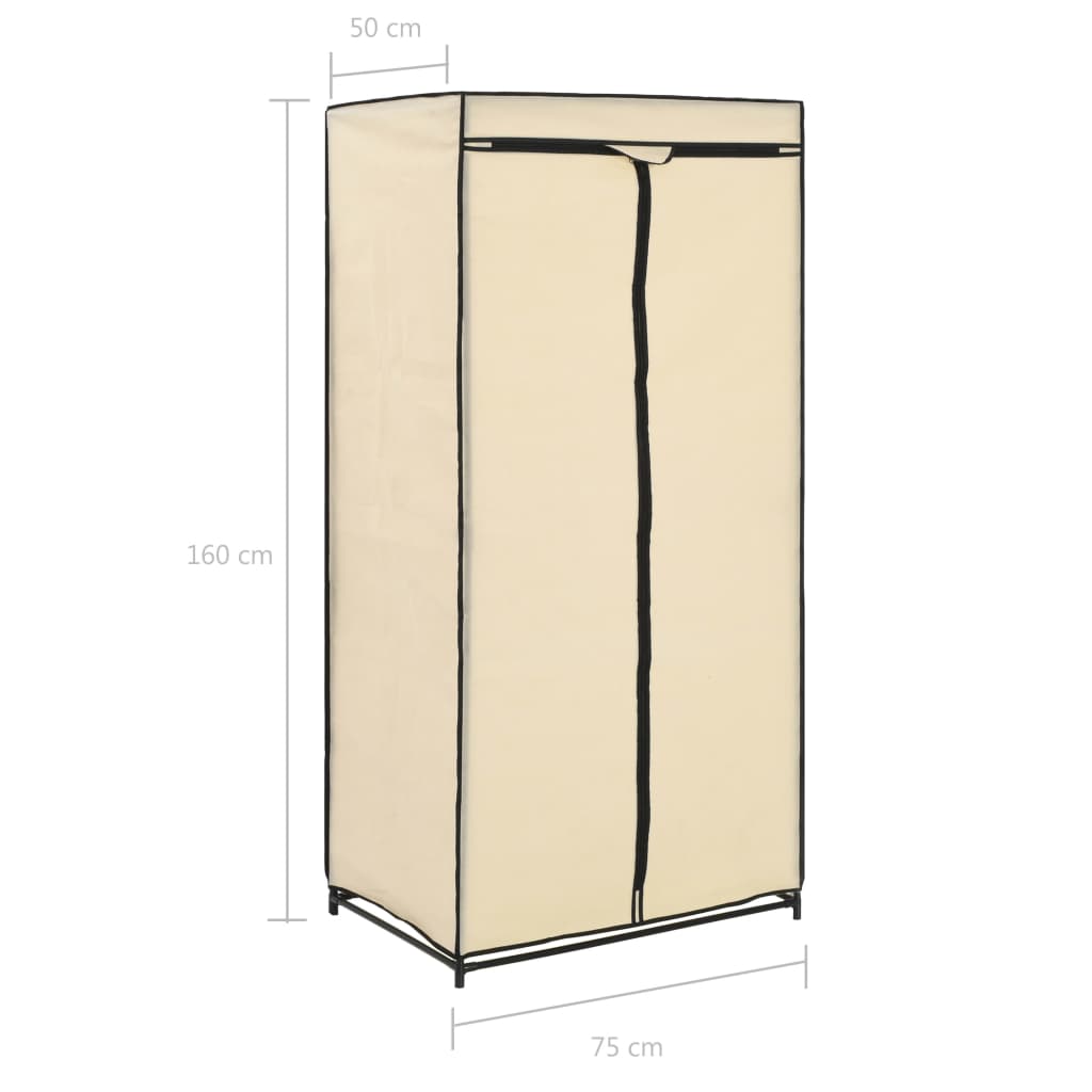 vidaXL Wardrobes 2 pcs Cream 75x50x160 cm