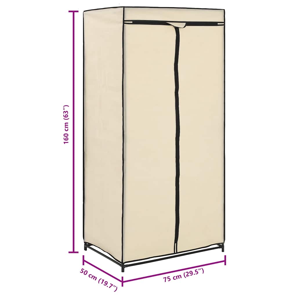 282443 vidaXL Wardrobes 2 pcs Cream 75x50x160 cm