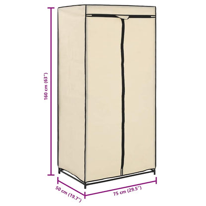 282443 vidaXL Wardrobes 2 pcs Cream 75x50x160 cm