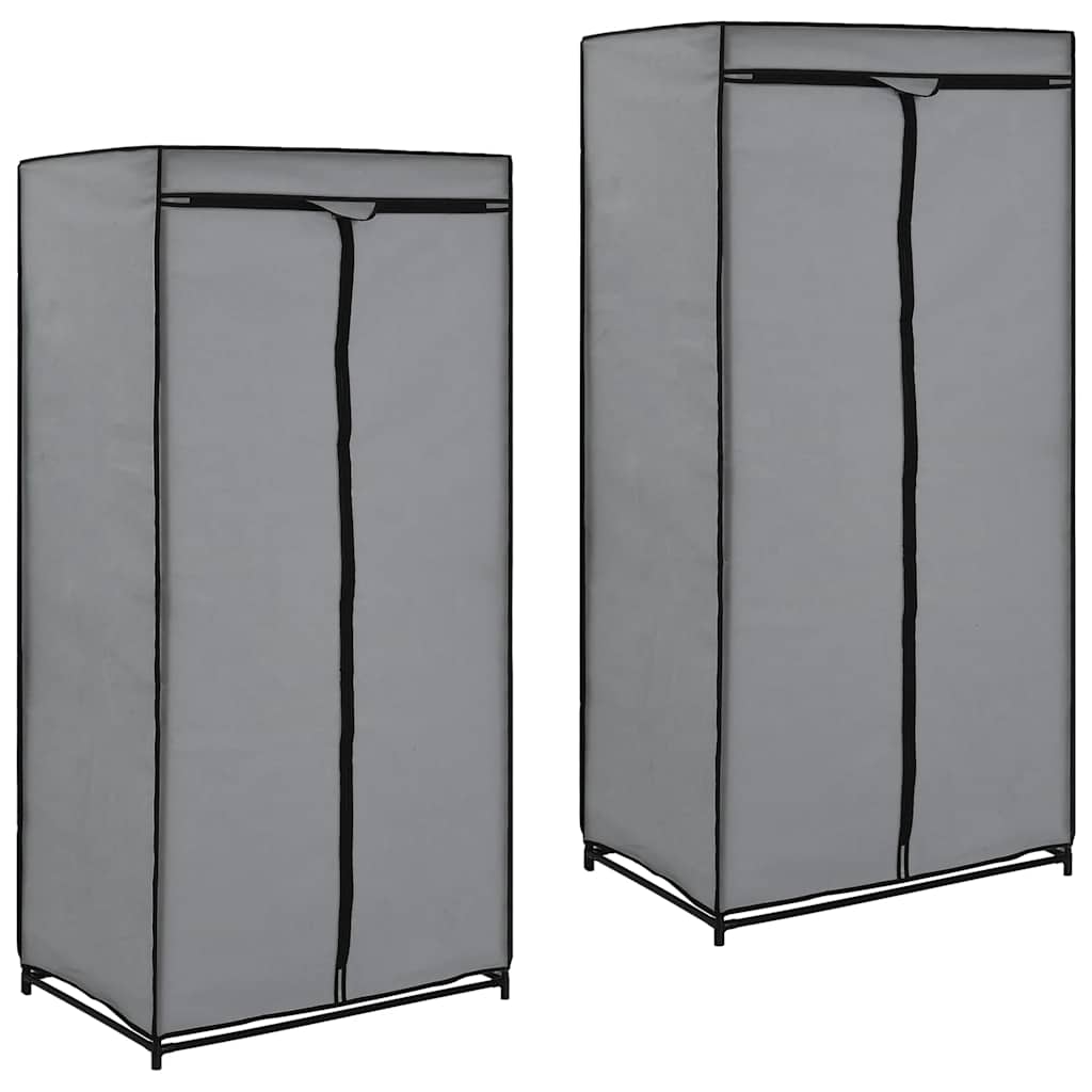 vidaXL Wardrobes 2 pcs Grey 75x50x160 cm