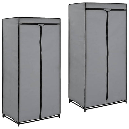 vidaXL Wardrobes 2 pcs Grey 75x50x160 cm