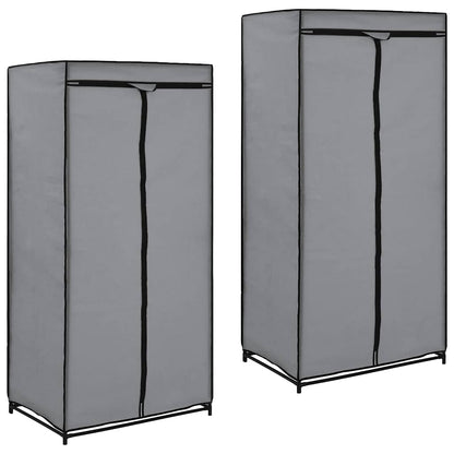 282444 vidaXL Wardrobes 2 pcs Grey 75x50x160 cm