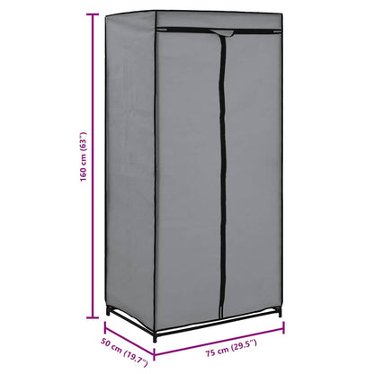 282444 vidaXL Wardrobes 2 pcs Grey 75x50x160 cm