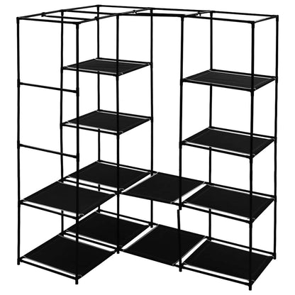 vidaXL Wardrobe | Black | Iron | Corner | Wardrobe | Rectangular | Modern