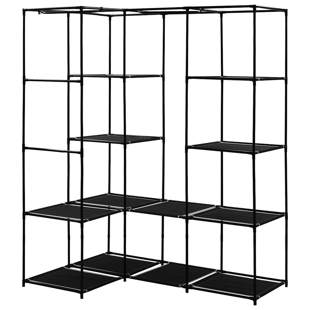 vidaXL Wardrobe | Black | Iron | Corner | Wardrobe | Rectangular | Modern