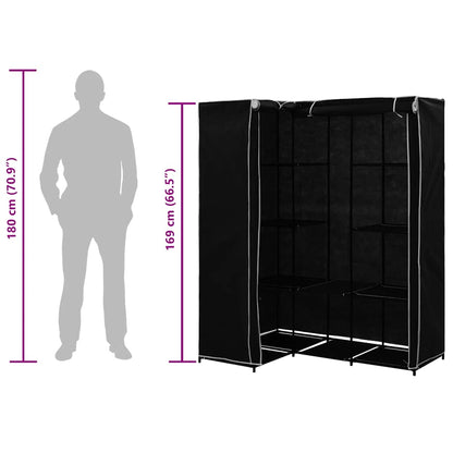 vidaXL Wardrobe | Black | Iron | Corner | Wardrobe | Rectangular | Modern