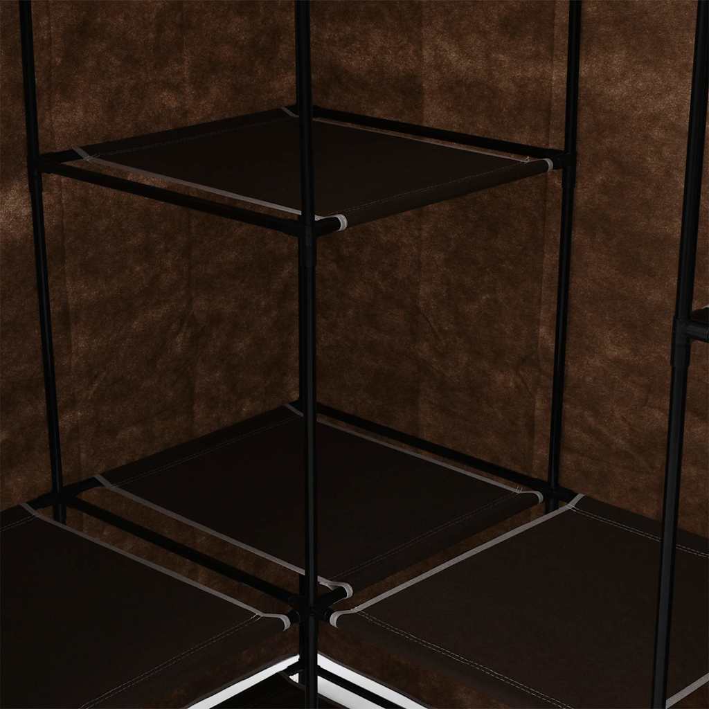 vidaXL Wardrobe | Brown | Iron tube | 130 x 87 x 169 cm | Wardrobe | Rectangular