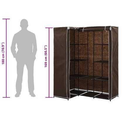 vidaXL Wardrobe | Brown | Iron tube | 130 x 87 x 169 cm | Wardrobe | Rectangular