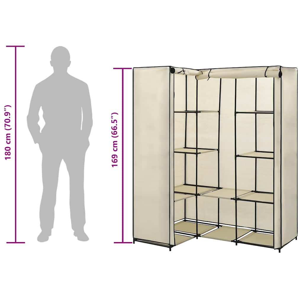 vidaXL Wardrobe | Cream | Iron tube | Large | Wardrobe | Other | Modern