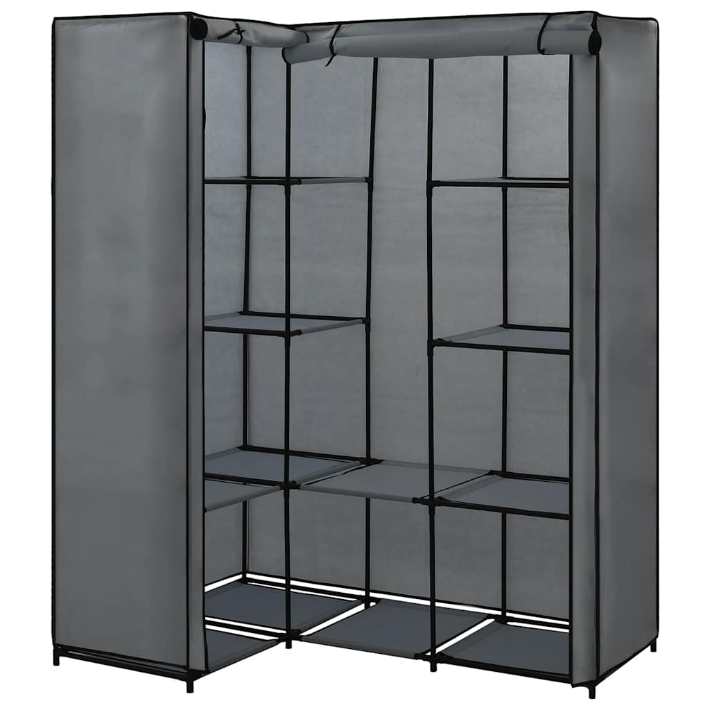282452 vidaXL Corner Wardrobe Grey 130x87x169 cm