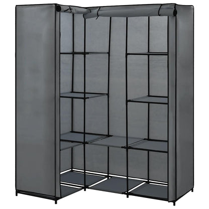 282452 vidaXL Corner Wardrobe Grey 130x87x169 cm